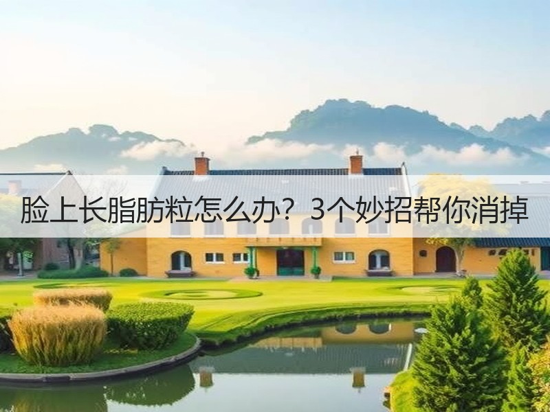 脸上长脂肪粒怎么办？3个妙招帮你消掉