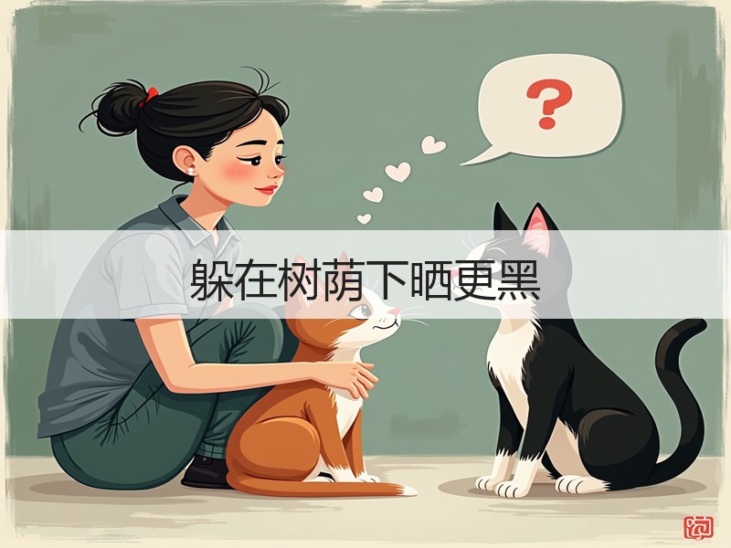 躲在树荫下晒更黑